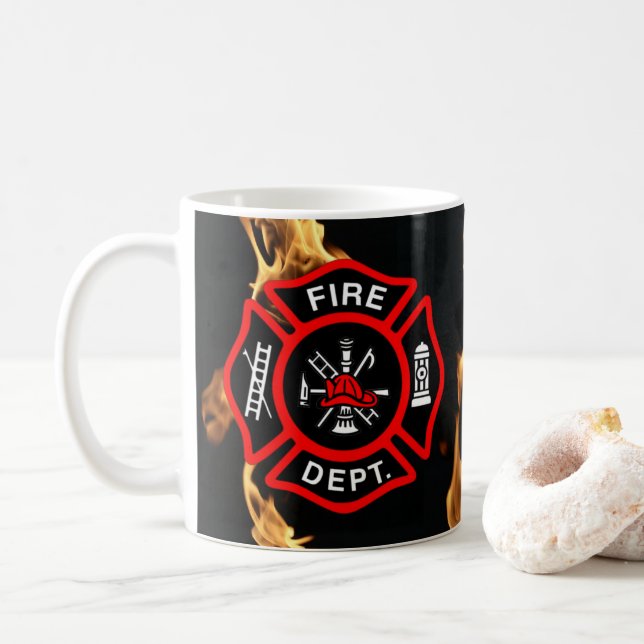 Feuerwehr-Flammen der Tasse (Mit Donut)