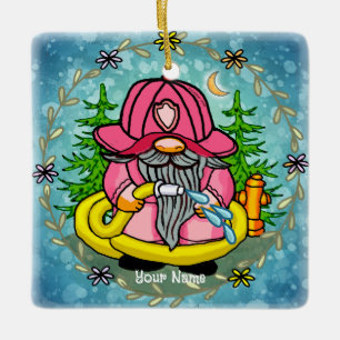 Feuerwehr-Gnom  Keramikornament