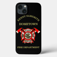 Feuerwehr: Gold und rotes Abzeichen mit Brandbombe