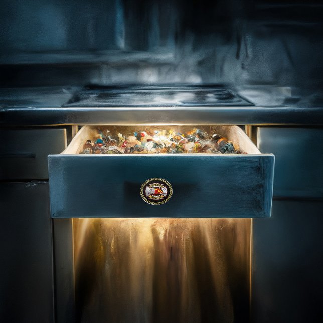 Feuerwehr Gold und Silber-Ehefrau-Abzeichen Keramikknauf (Von Creator hochgeladen)