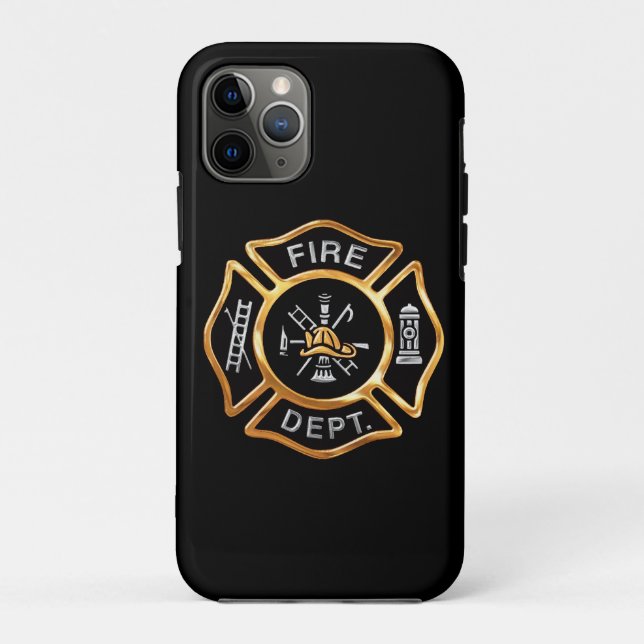 Feuerwehr-GoldAbzeichen Case-Mate iPhone Hülle (Rückseite)