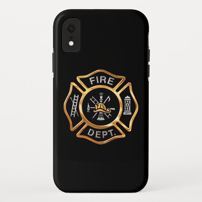 Feuerwehr-GoldAbzeichen Case-Mate iPhone Hülle (Rückseite)