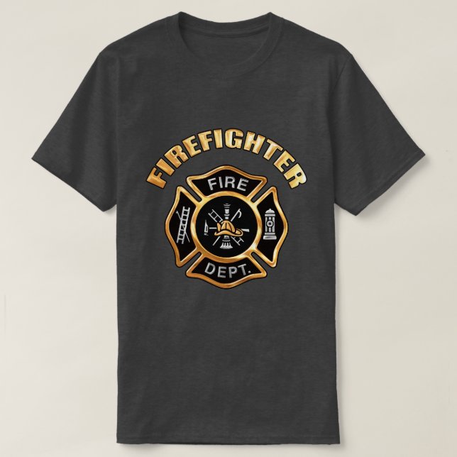 Feuerwehr-GoldAbzeichen T-Shirt (Design vorne)