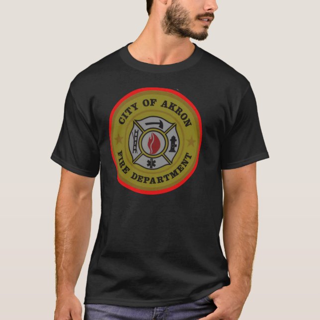 Feuerwehr-Hemd Akrons Ohio T-Shirt (Vorderseite)
