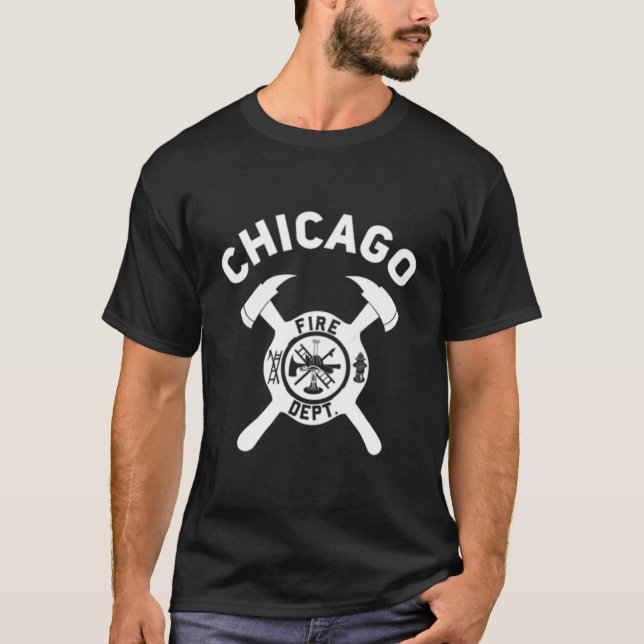 Feuerwehr Illinois Chicago Feuerwehrmann T-Shirt (Vorderseite)