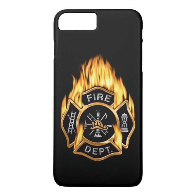 Feuerwehr-loderndes GoldAbzeichen Case-Mate iPhone Hülle (Rückseite)