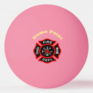 Feuerwehr-Logo schwarzes und rotes Abzeichen Tischtennisball