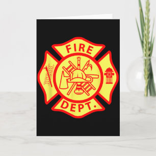 Feuerwehr-Logo Uniform Feuerwehrmann-Symbol Feuerw Karte