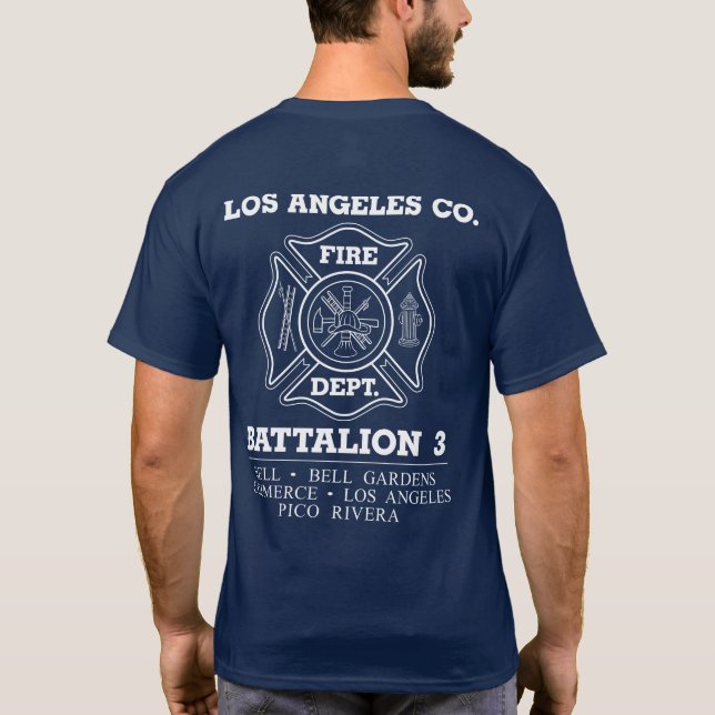Feuerwehr Los Angeles Co Battalion 3 T - Shirt (Rückseite)