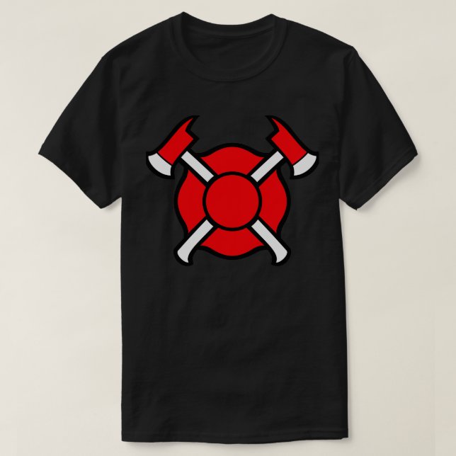 Feuerwehr oder Feuerwehrmänner - Malteser Kreuzsym T-Shirt (Design vorne)