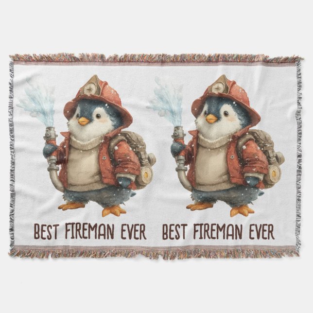 Feuerwehr-Ping-Pong-Schläger Winter Pinguin Decke (Vorderseite)