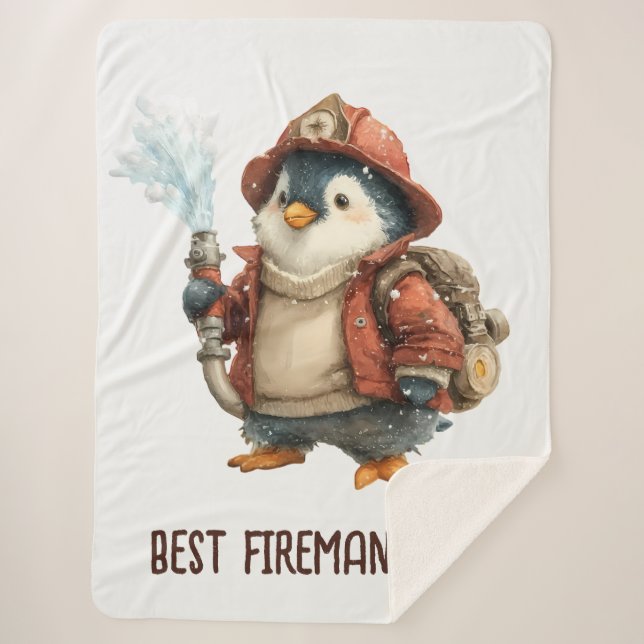 Feuerwehr-Ping-Pong-Schläger Winter Pinguin Sherpadecke (Vorderseite)