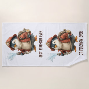 Feuerwehr-Ping-Pong-Schläger Winter Pinguin Strandtuch