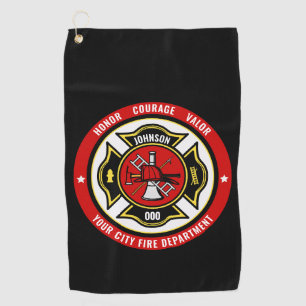 Feuerwehr-Rettungsabzeichen ADD NAME Feuerwehr Golfhandtuch