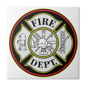 Feuerwehr-rundes Abzeichen Fliese