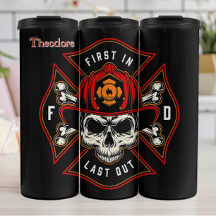 Feuerwehr-Schädel-Malteserkreuz Thermosbecher