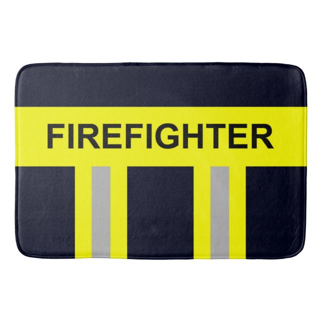 Feuerwehr Symbol Uniform Blau Badematte (Vorderseite)