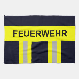 Feuerwehr Symbol Uniform Blau Geschirrtuch