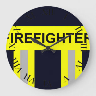 Feuerwehr Symbol Uniform Blau Große Wanduhr
