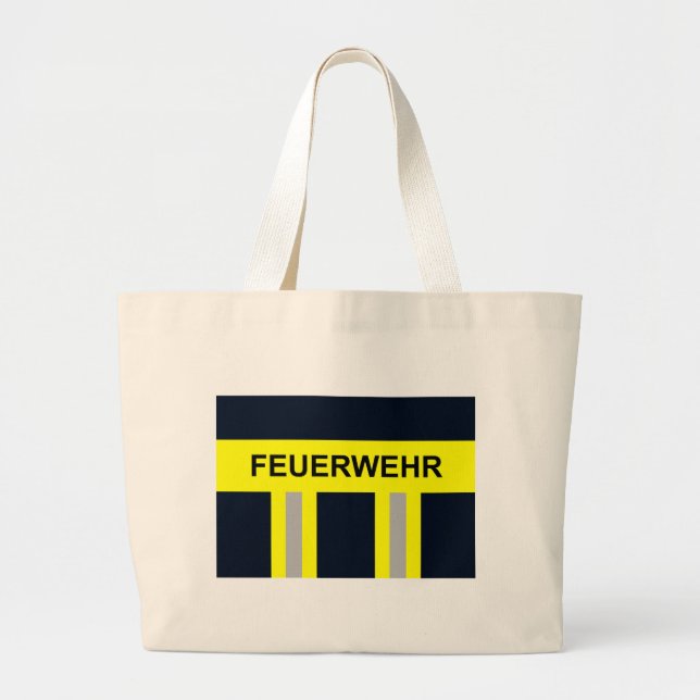 Feuerwehr Symbol Uniform Blau Jumbo Stoffbeutel (Vorne)