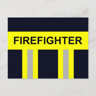 Feuerwehr Symbol Uniform Blau Postkarte