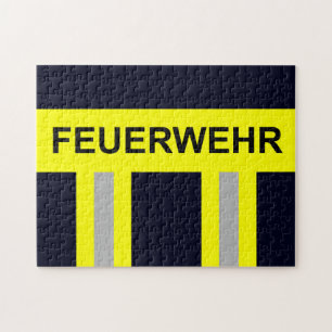 Feuerwehr Symbol Uniform Blau Puzzle