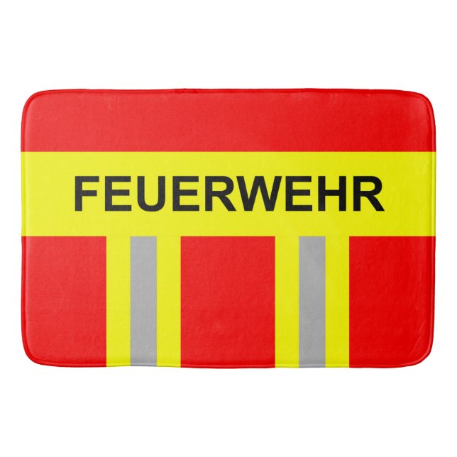 Feuerwehr Symbol Uniform Rot Badematte (Vorderseite)