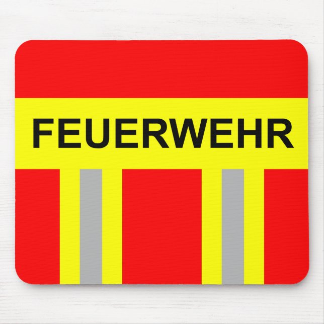 Feuerwehr Symbol Uniform Rot Mousepad (Vorne)