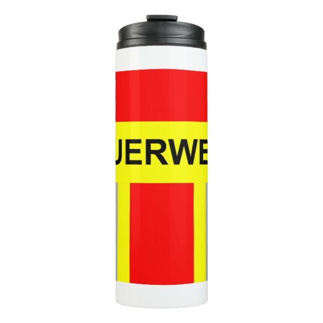 Feuerwehr Symbol Uniform Rot Thermosbecher (Vorderseite)