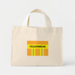 Feuerwehr Symbol Uniform Sandfarben Mini Stoffbeutel