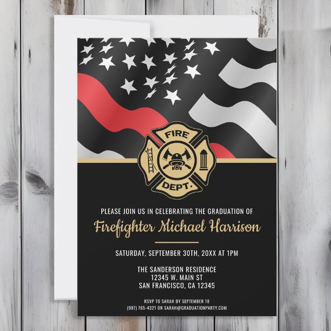 Feuerwehrakademie Feuerwehrmannschaft Einladung (Perfect invitation to invite guests to celebrate the new fire academy graduate in fire fighting!)