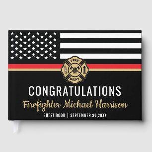 Feuerwehrakademie Flag Feuerwehrmann Abschluss Gästebuch