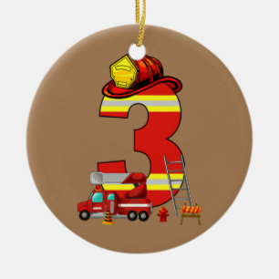 Feuerwehrauto 5. Geburtstag Junge 5 Jahre Alt Klei Keramik Ornament