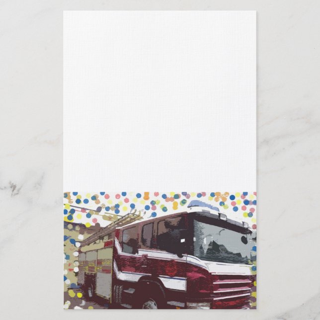 Feuerwehrauto Briefpapier (Vorderseite)