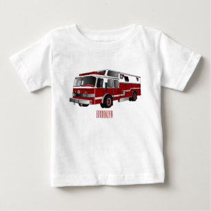 Feuerwehrauto Cartoon-Illustration Baby T-shirt
