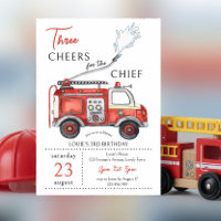 Feuerwehrauto drei Hochs Chef 3. Geburtstag