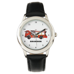 Feuerwehrauto Feuerwehr Jungen Name Armbanduhr