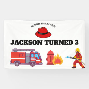 Feuerwehrauto Feuerwehrmann Geburtstag Banner