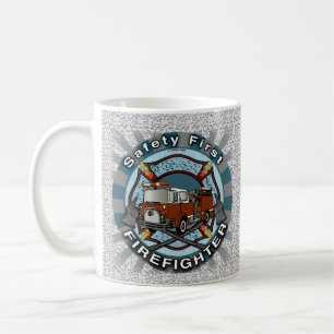 Feuerwehrauto Feuerwehrmann Tasse Safety First