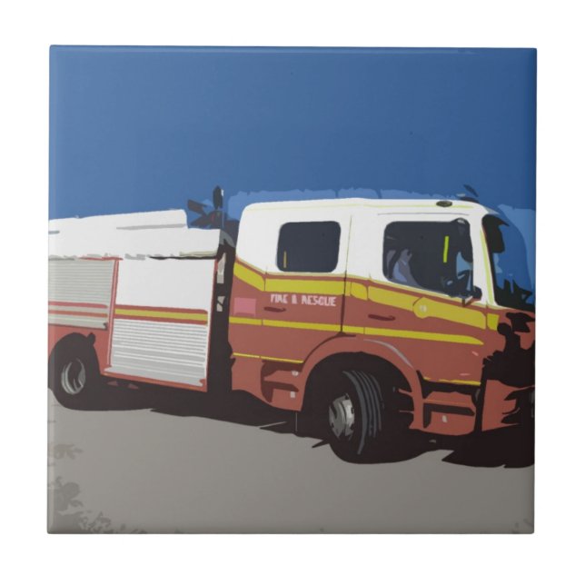 Feuerwehrauto Fliese (Vorderseite)
