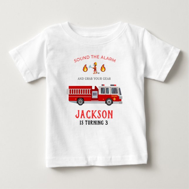 Feuerwehrauto Geburtstag Baby T-shirt (Vorderseite)