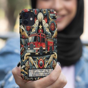 Feuerwehrauto in einer Welt der Zahnräder iPhone 15 Pro Max Hülle