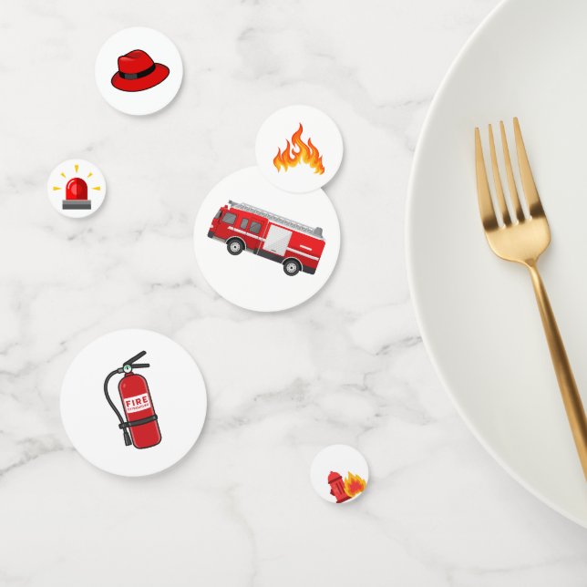 Feuerwehrauto Motor Geburtstag Konfetti (Gruppe)