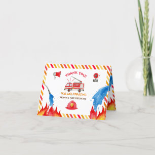 Feuerwehrauto Motor Geburtstagsparty Vielen Dank Dankeskarte