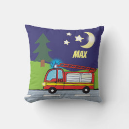 Feuerwehrauto Nacht | personalisierbares Kissen 