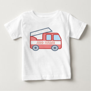 Feuerwehrauto Personalisieren Mit Namen Baby T-shirt