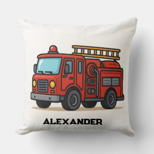 Feuerwehrauto personalisierter Name Kinder Wurf Ki Kissen