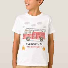 Feuerwehrauto ruft alle Feuerwehrmänner zum Jungen T-Shirt