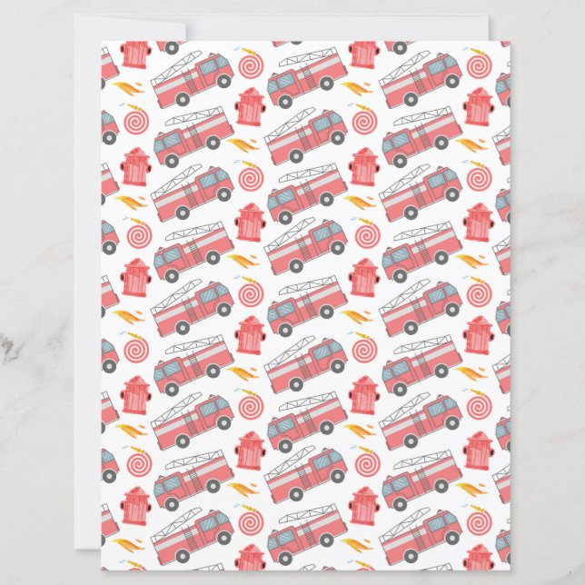 Feuerwehrauto Scrapbook Papier (Vorderseite)