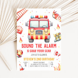Feuerwehrauto Sound the Alarm Baby Shower Einladung